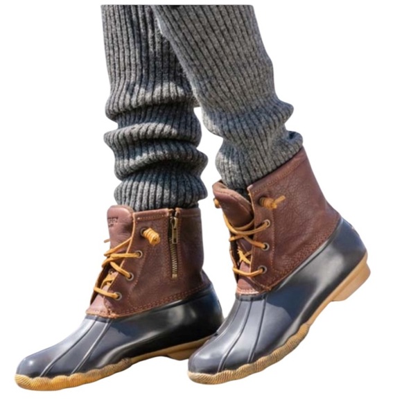 SPERRY SYREN GULF Women’s Duck Mid Boot SZ 7 Black Brown Keen Insert Topsider - Picture 3 of 17